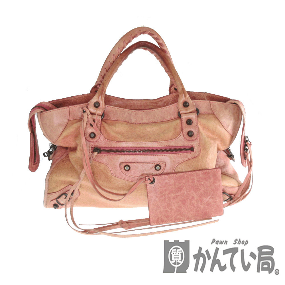 BALENCIAGA The City Leather Pink Handbag Shoulder Bag